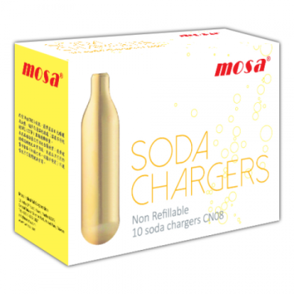 MOSA 8.0 GR DIÓXIDO DE CARBONO CO2 CÁPSULAS SODA CAJA 10 UND